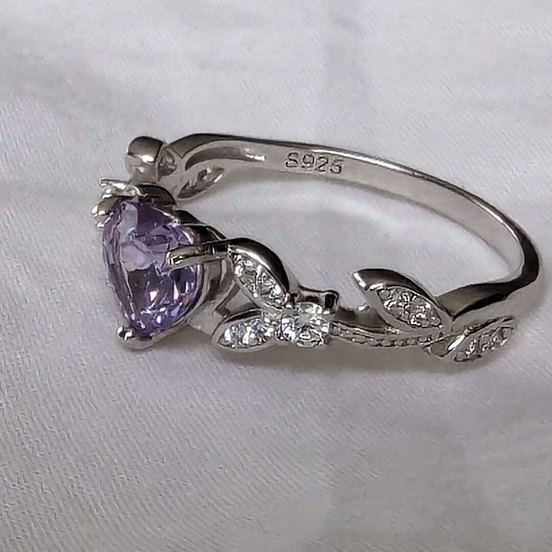 June Birthday Charm Lavender Light Purple Cubic Zirconia Sterling Silver June Birthday Charm Lavender Light Purple Cubic Zirconia Sterling Silver